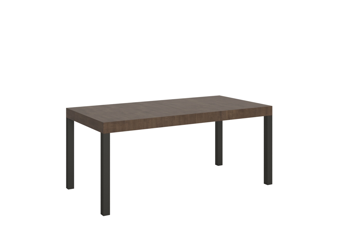 Mesa Extensível 200/304x90 Cm Everyday Nogueira Com Pés Antracite Itamoby