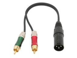 Cabo Lurelia XLR macho RCA 3,5 mm 1 m, para microfones, mesa de mixagem, amplificadores e caixas de som ativas.