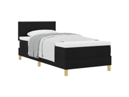 Cama Box com Colchão com Cabeceira Preto Tecido MAISON EXCLUSIVE 90x190 cm