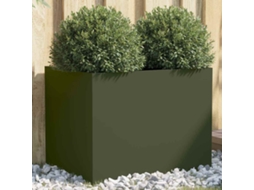 Vidaxl Vaso/floreira 62x47x46 Cm Aço Verde Azeitona