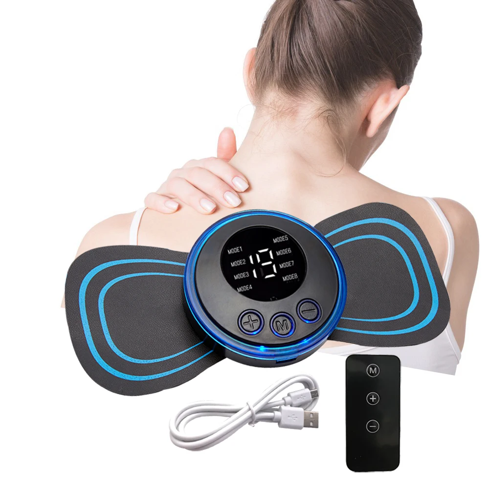Massageador Elétrico Para Pescoço E Pulso Com Tela Lcd, 8 Modos E 19 Níveis De Velocidade, Estimulador Muscular Cervical, Lombar E Ombros Alívio Da