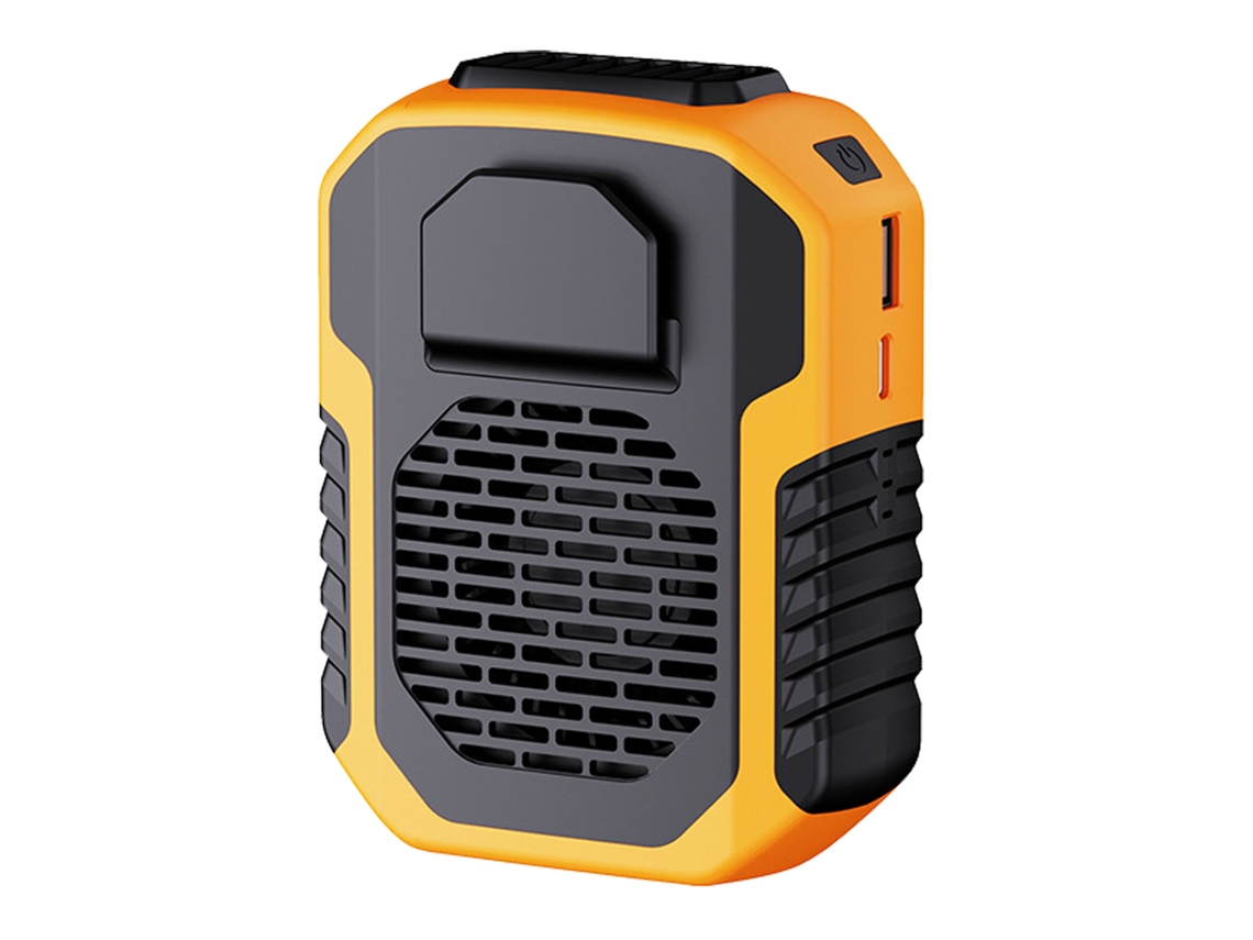 Ventilador Portátil Usb Recarregável com 3 Velocidades Clip Cinto Suspenso Pescoço Laranja
