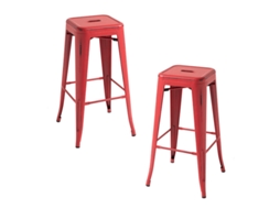 Pack 2 Bancos Torix Vintage 76 Cm - Vermelho Vintage