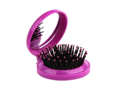 Folding Hairbrush With Mirror Donegal