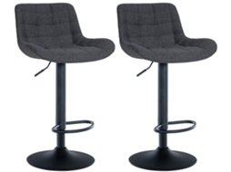 Conjunto de 2 bancos de bar Tover preto/tecido CLP