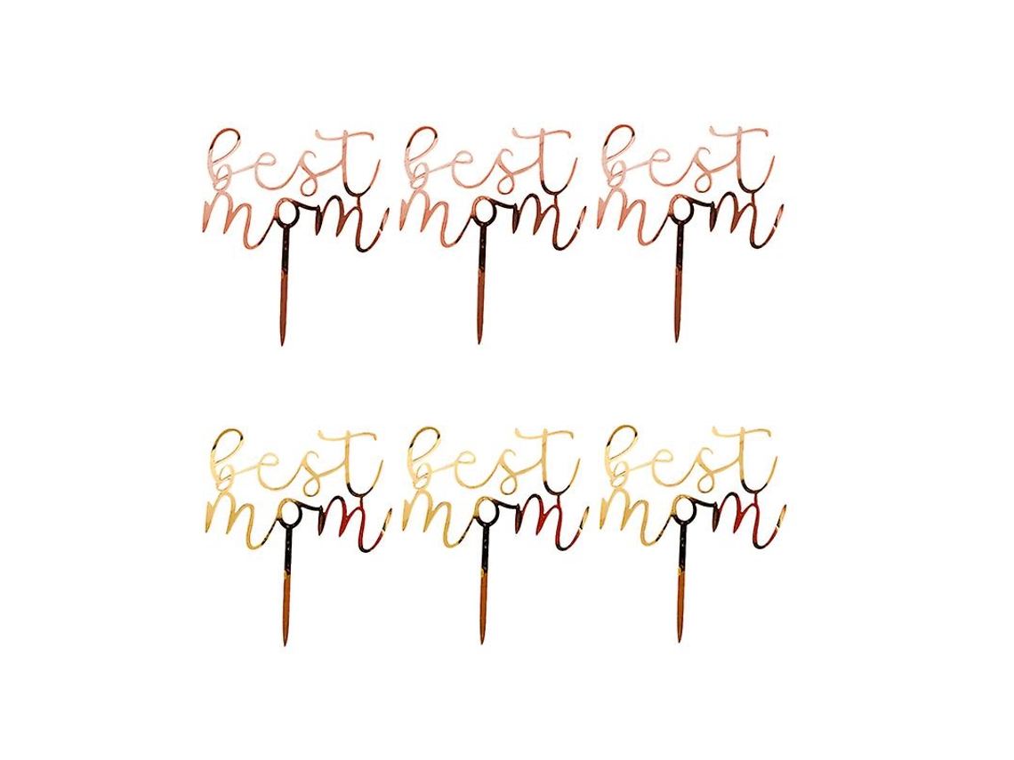 6pcs Toppers De Bolo De Dia Das Mães Para Shopping Doméstico