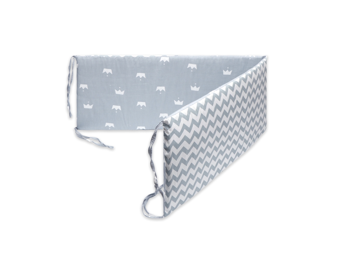 Protetor De Berço Anticolisão 25 Mm Bumper Acolchoado (130 X 30 Cm) Cinza Panoona