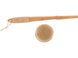 Escova De Banho Removível Bambu Com Cerdas Limpeza Profunda, Cabo Longo E Cordão Para Pendurar, Ideal Para Banho De