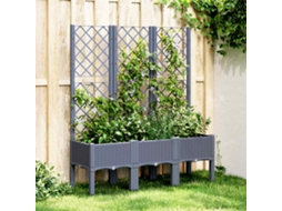 Vidaxl Vaso/floreira De Jardim C/ Treliça 120x40x142 Cm Pp Cinzento Azul