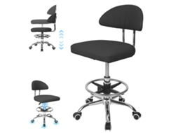 Cadeira De Escritório Ergonómica, Giratória 360°, Altura Ajustável, Estrutura Metálica, Rodas Suaves, Cadeira De Trabalho Para Escritório Casa