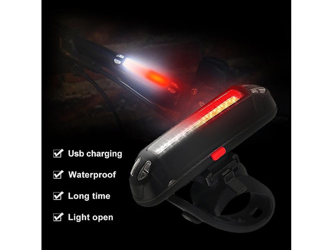 Lanterna Traseira De Bicicleta De 120 Lúmens, Recarregável Via Usb, À Prova D'água, Para Mountain Bike, Nas Cores Vermelha E Branca.