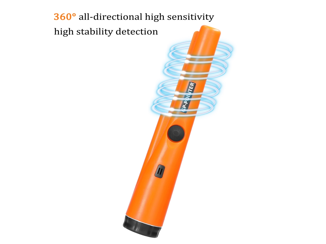 Gp pointer Detector de Metais Portátil de Mão com Detecção 360° e Lâmpada Led para Localizar Moedas e Objetos Metálicos S/MARCA