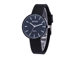 Relógio analógico simples e charmoso para meninos e meninas, pulseira de silicone, movimento de quartzo, azul.