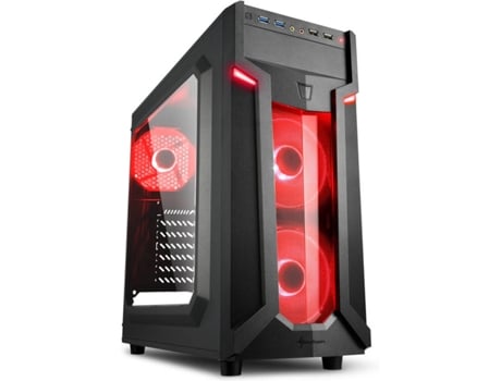 Sharkoon VG6-W ATX Acrílico USB 3.0 Preta/Vermelha