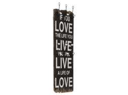 Vidaxl Bengaleiro De Parede Com 6 Ganchos 120x40 Cm Love Live