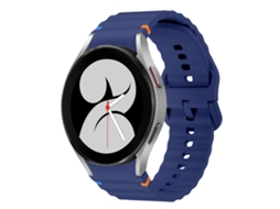 Bracelete para Samsung Galaxy Watch 4 Silicone Costurado com Padrão de Onda Azul Escuro 40/44mm XIAOMOYU