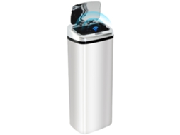 Lixeira Inteligente 50l com Sensor de Abertura Automática,cesto de Lixo em Aço Inoxidável,33x25x84 Cm,prata BTFORUS