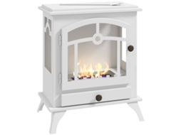 Lareira De Bioetanol Aço, Aço Inoxidável Cor Branco 45x28x54 Cm Homcom