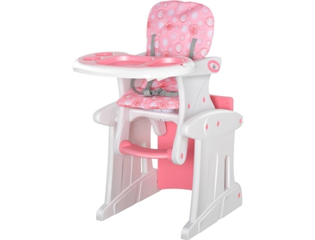 HOMCOM Cadeira para bebês acima de 6 meses 3 posições ajustáveis Acolchoado Rosa