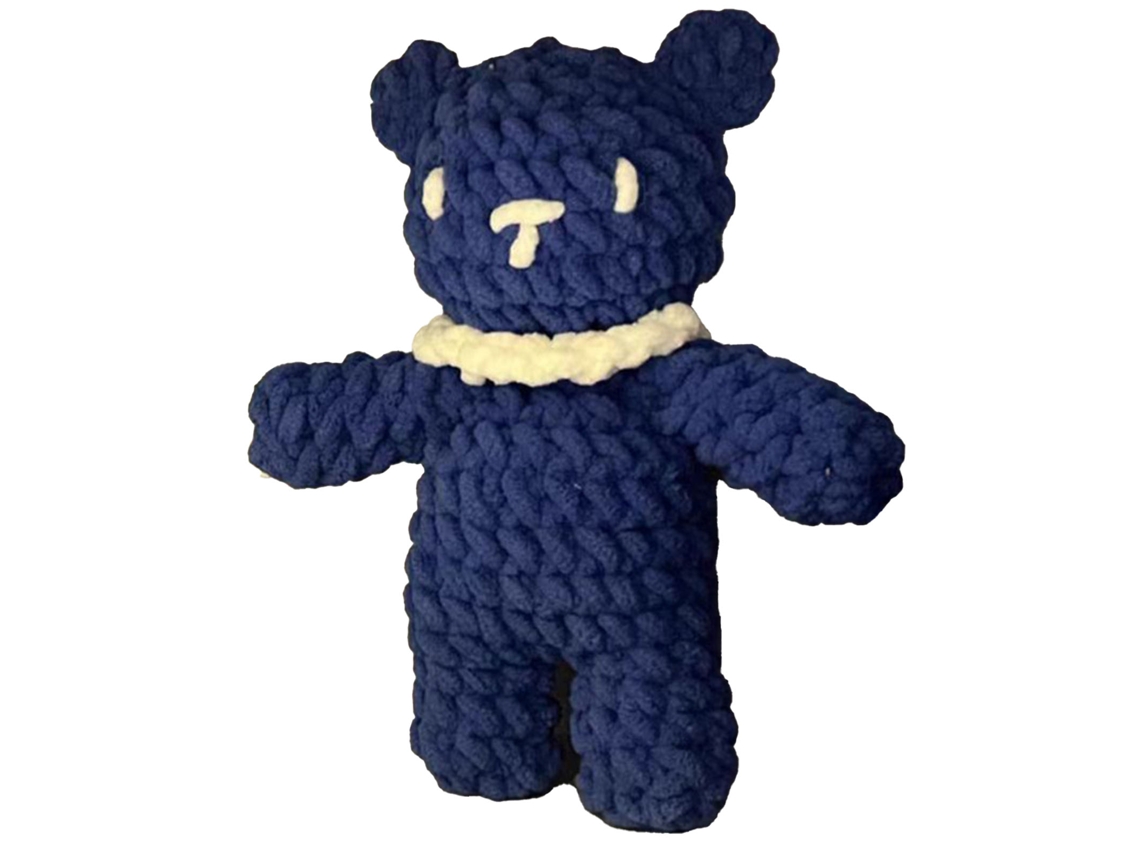 Urso de Lã Mão para Crianças Macio Confortável Azul