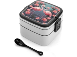 Marmita Japonesa Flock Of Tropical Flamingos Com Duas Camadas, Ideal Para Mulheres E Homens, Perfeita Para Atividades Ao