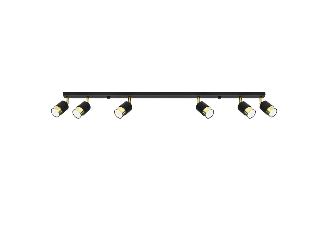 Sollux Sl.1073 Lámpara De Techo Nero 6 Negro Dorado