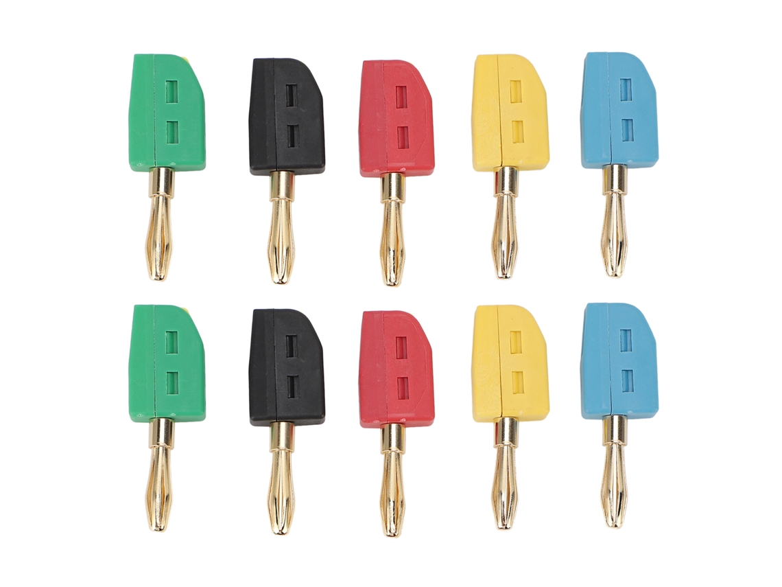 10 Conectores Banana Primerox 4mm 32a Latão Dourado Sem Solda Rápida