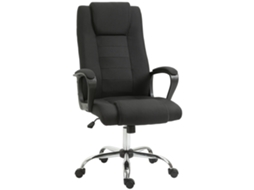 Cadeira De Gerente Ergonômica Giratória Com Rodas, Altura Ajustável, Preta
