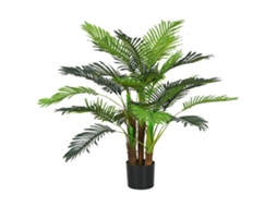 Palmeira Artificial 100cm 27 Ramos Interior Exterior Verde VELTRIX