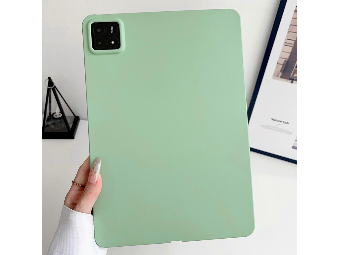 Capa para tablet Xiaomi Pad 6s Pro 12.4 com TPU macio ao toque verde Matcha Hengrongshen