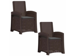 Vidaxl Cadeira De Jardim Reclinável Com Aparência De Rattan 2 Unid. Pp