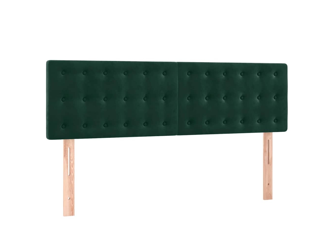 Cabeceira de Cama 2 Pcs em Veludo 72x5x78/88 cm Verde Escuro MAISON EXCLUSIVE
