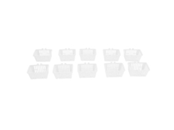 Mali 10pcs Cesta de Compras Miniatura para Casinha de Bonecas Plástica Reutilizável Branca