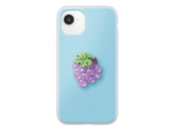 Capa Para Iphone 17e Com Motivo De Uva Em Relevo 3d E Borda Elevada