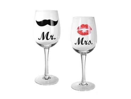 Copos de Vinho Mr e Mrs