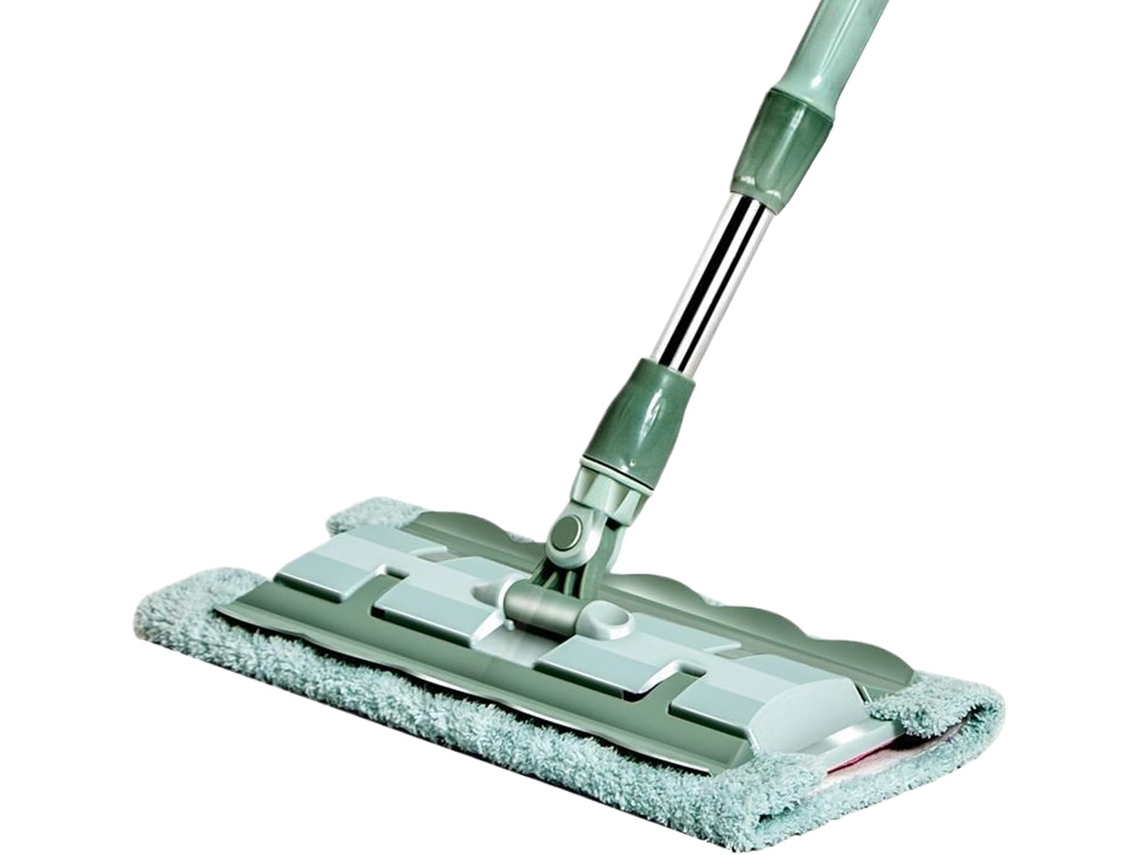Mops Planos Mop Plano Giratório De 35, 6cm 14, 96 Polegadas Com Cabo Telescópico E 7 Panos Limpeza Comercial De