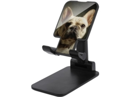 Suporte De Mesa Vintage Dobrável E Ajustável Para Celular Com Estampa Buldogue Francês