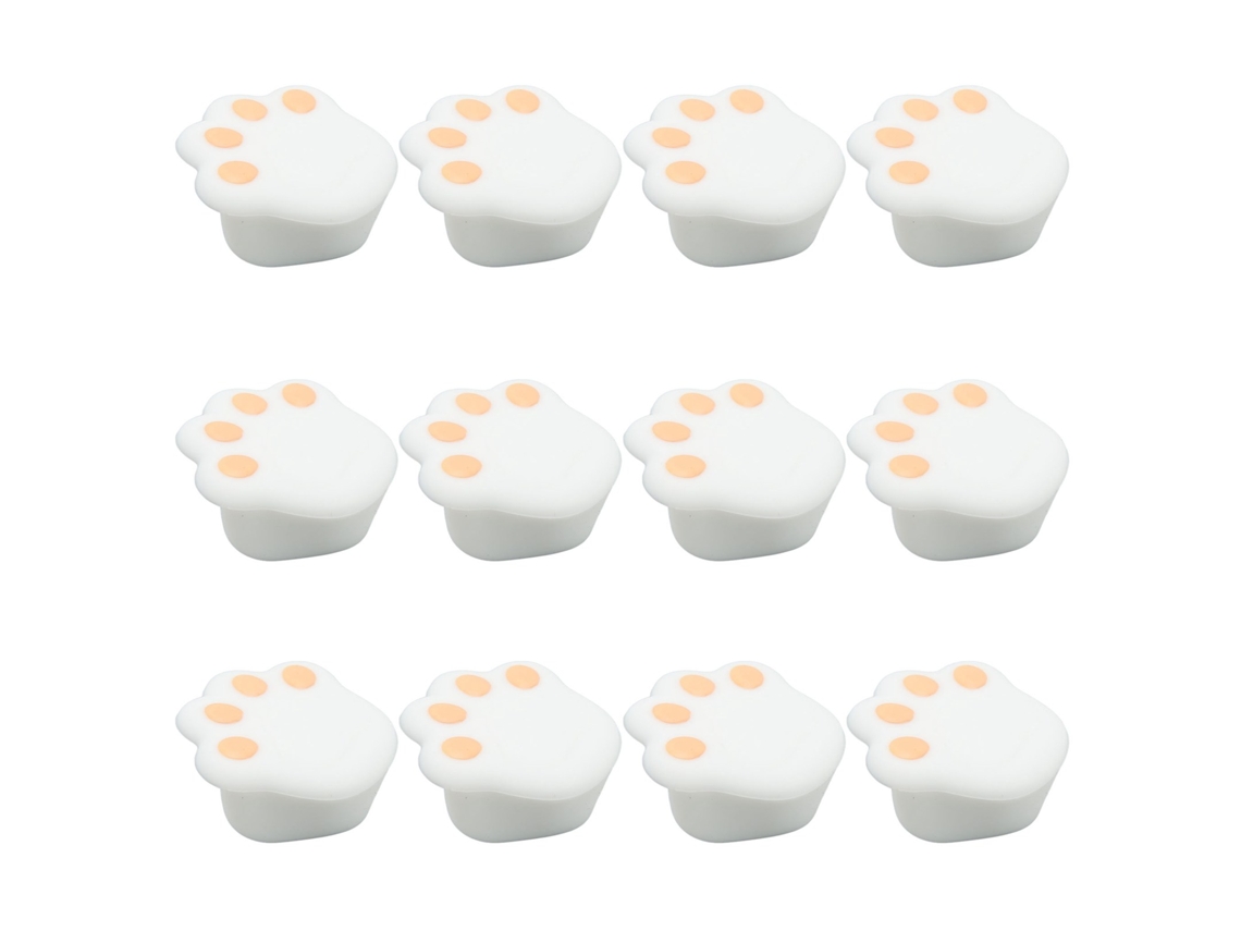 Mali 12 Protetores de Canto Pata de Gato Silicone 3,8x3,8x1,9cm Branco para Bebê Móveis