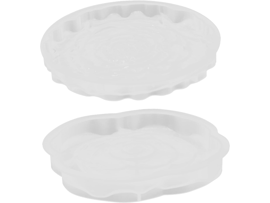 Kit de 2 Moldes AQUAFORGE de silicone para artesanato em resina com estampa de rosas