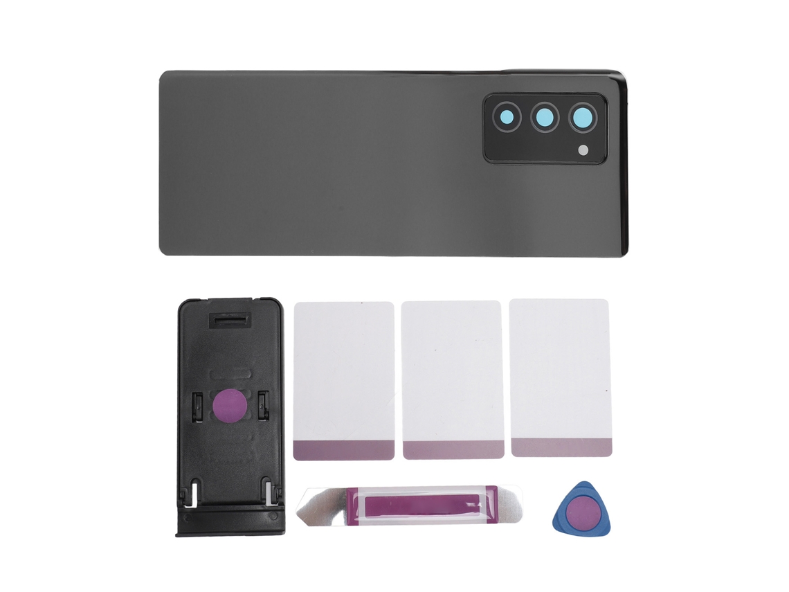 Capa de Vidro Traseiro com Lente e Ferramentas para Galaxy Z Fold 2 5g F916 Preto
