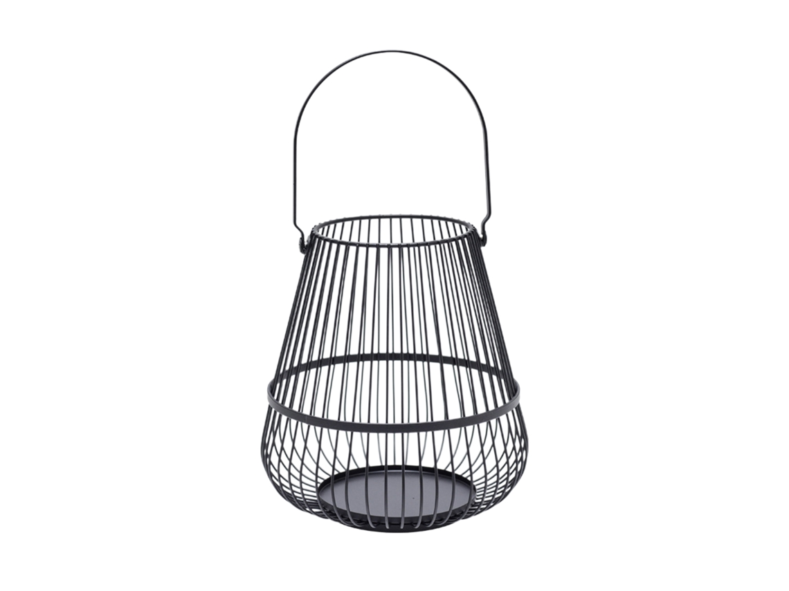 Lanterna De Ferro Preto Simples Grande Para Decoração Hoteleira Ambiente Externo