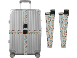 Conjunto De 2 Cintas Bagagem Com Estampa Floral Para Malas, Cintas De Viagem, Acessórios Para Cintos, Conector De