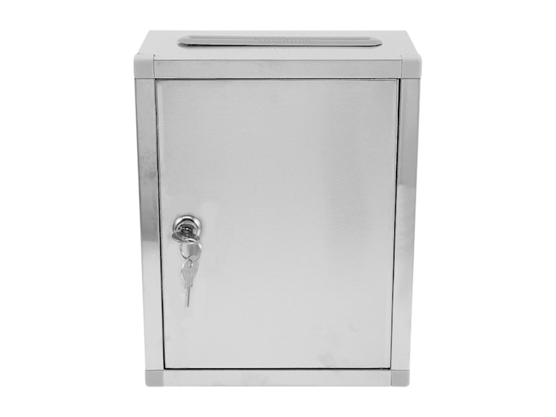 Caixa de Segurança Grande para Coleta, Doações, Urnas Eletrônicas e Correspondências, Prata 27x21cm BRILVIBERA