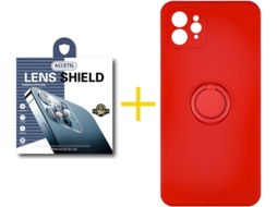 Capa + 1 Película de Câmara para iPhone 11 Pro ACCETEL Vermelho