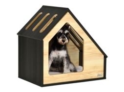 Canil Cachorro Caverna Interna com Almofada Cachorro com Teto Inclinado Casinha para Cães Pequenos Até 8 Kg, 60 X 40 X 59,2 Cm Marrom