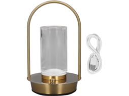 Luminária de mesa LED recarregável, semi-fibra, com ajuste de intensidade de 3 núcleos e controle por toque.