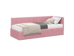 Estrutura de Cama de Canto com Colchão 2 Pcs Veludo Cinzeto MAISON EXCLUSIVE