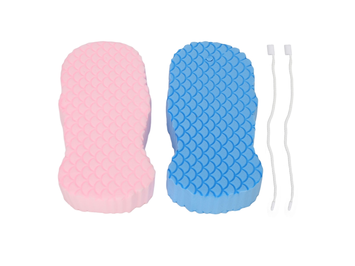 2 Peças Esponja De Banho Exfoliante 3d Suave Reutilizável Para Todas As Idades