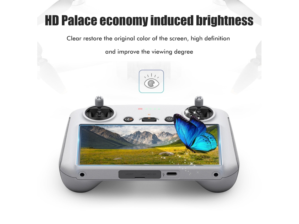 Primerox 2pcs Filme de Vidro Temperado para Controle Rc Drone Mini 3 Pro Hd Anti risco 2.5d