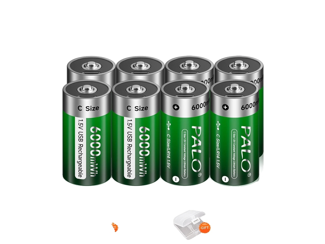 Bateria Li Ion Tipo C Palo, Capacidade De 6000mwh, Recarregável,8pcs Bateria Oem